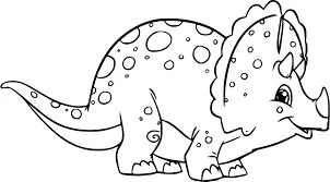 Triceratops boyama sayfası – çizgi film temalı, basit çizim