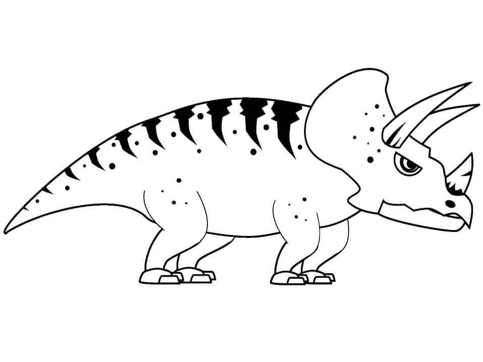Triceratops boyama sayfası – el becerilerini geliştirir, boyama çalışması