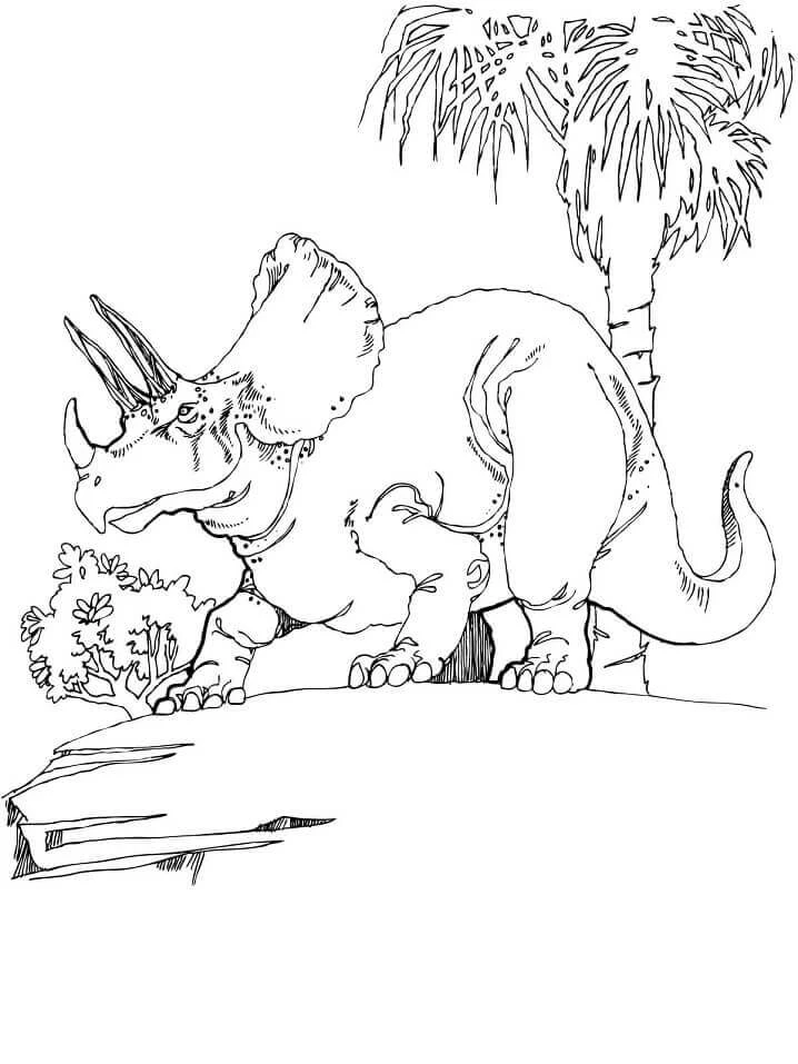 Triceratops boyama sayfası – keyifli zaman, renkli çizimler