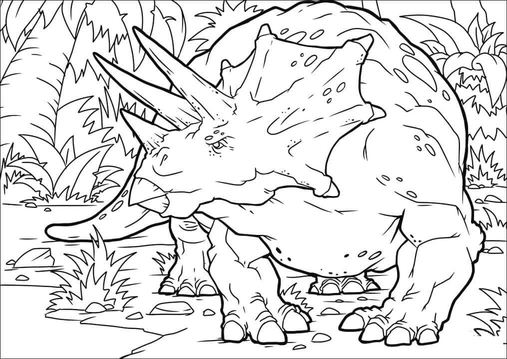 Triceratops boyama sayfası – yaratıcılık, eğlenceli etkinlik