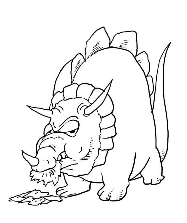 Triceratops boyama sayfası – boyama çalışması, yaratıcılığı geliştirir