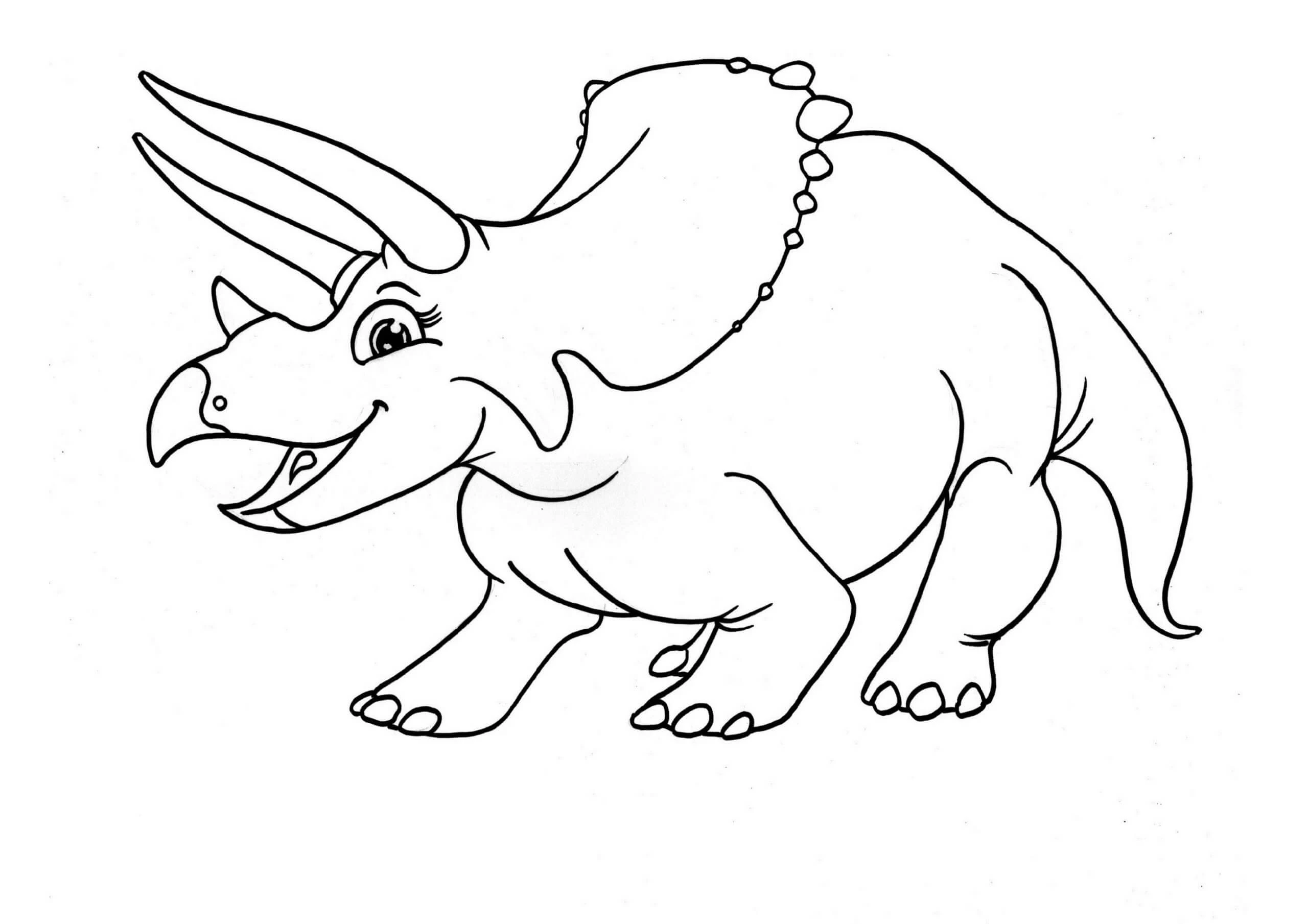 Triceratops boyama sayfası – ücretsiz yazdır, boyama etkinliği