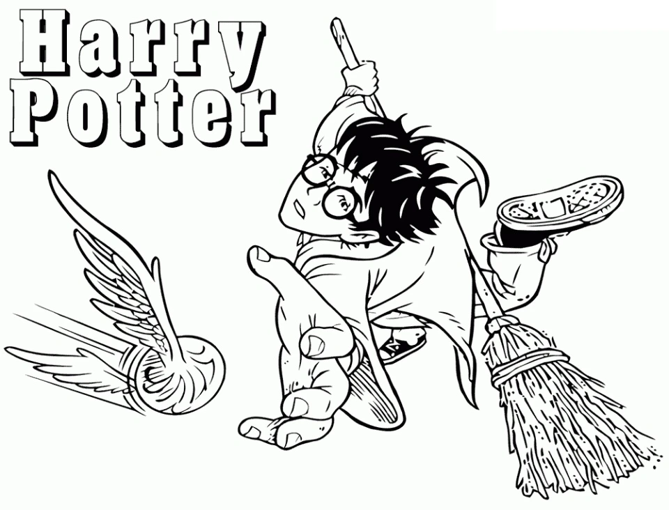 Harry Potter boyama sayfası – çocuk aktivitesi, PDF indir