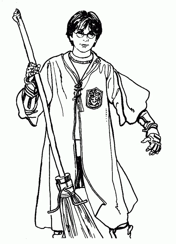 Harry Potter boyama sayfası – yaratıcılık, eğlenceli etkinlik