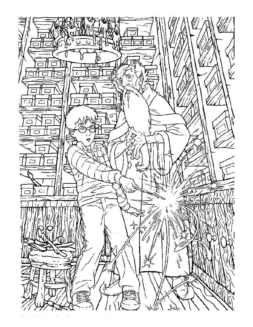 Harry Potter boyama sayfası – boyama çalışması, yaratıcılığı geliştirir