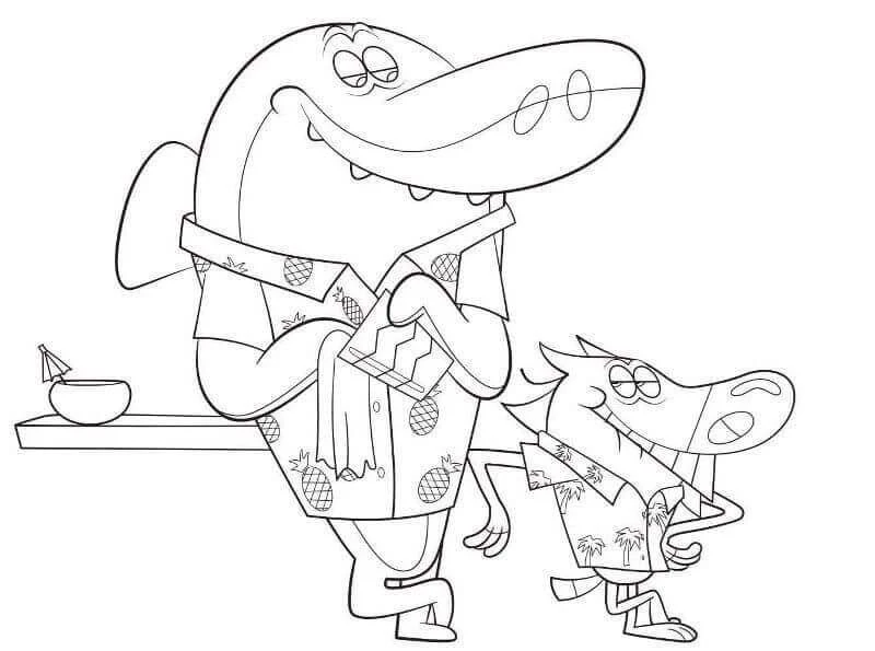 Zig Ve Sharko boyama sayfası #6 – dikkat ve odaklanma geliştirir, A4 baskıya uygun