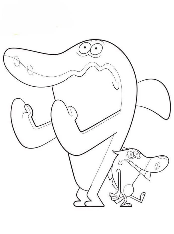 Zig Ve Sharko boyama sayfası – boyama etkinliği, çocuk aktivitesi