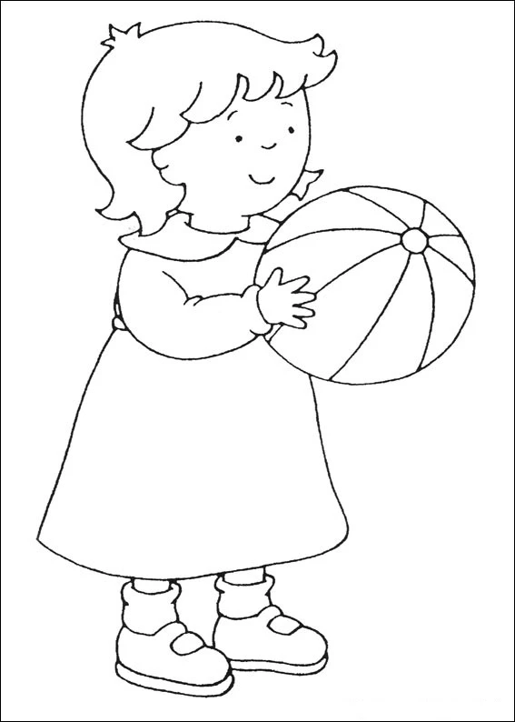 Caillou boyama sayfası – renkli çizimler, okul öncesi