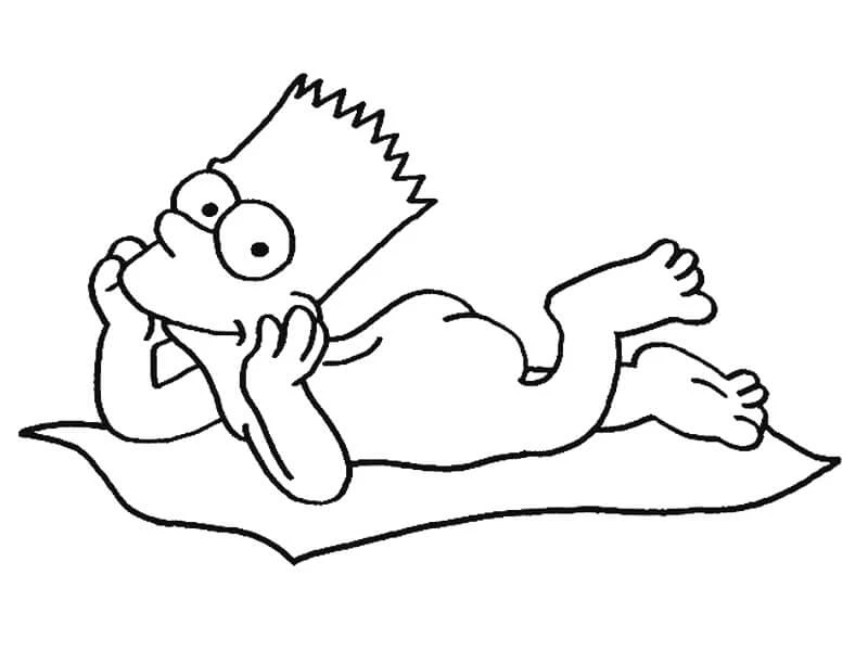 Bart Simpson boyama sayfası – çizgi film temalı, basit çizim