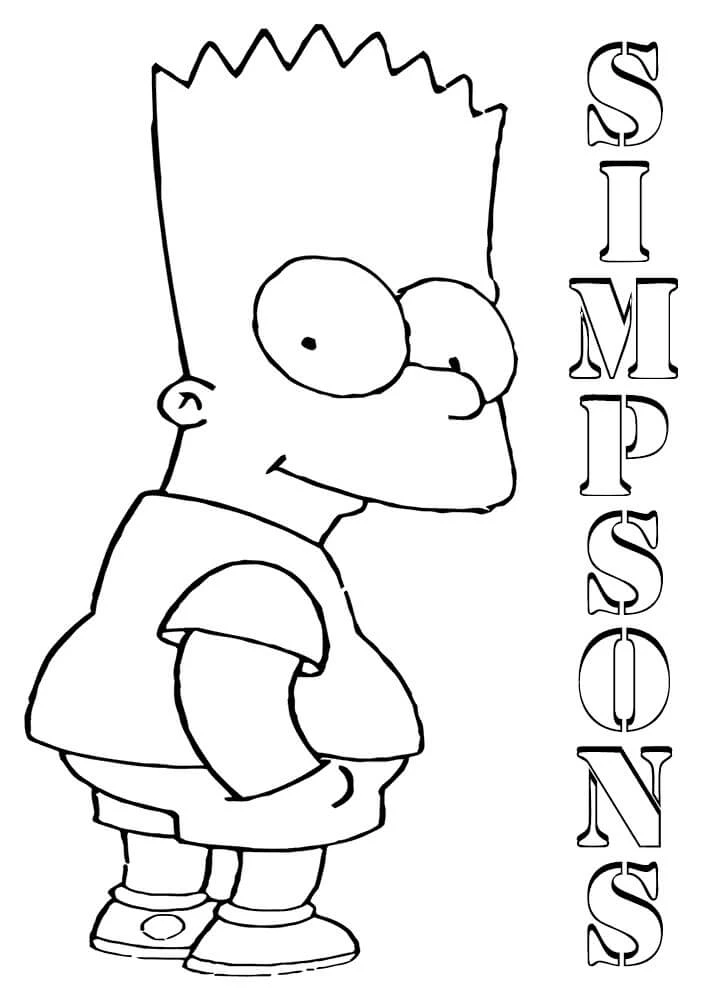 Bart Simpson boyama sayfası – el becerilerini geliştirir, boyama çalışması