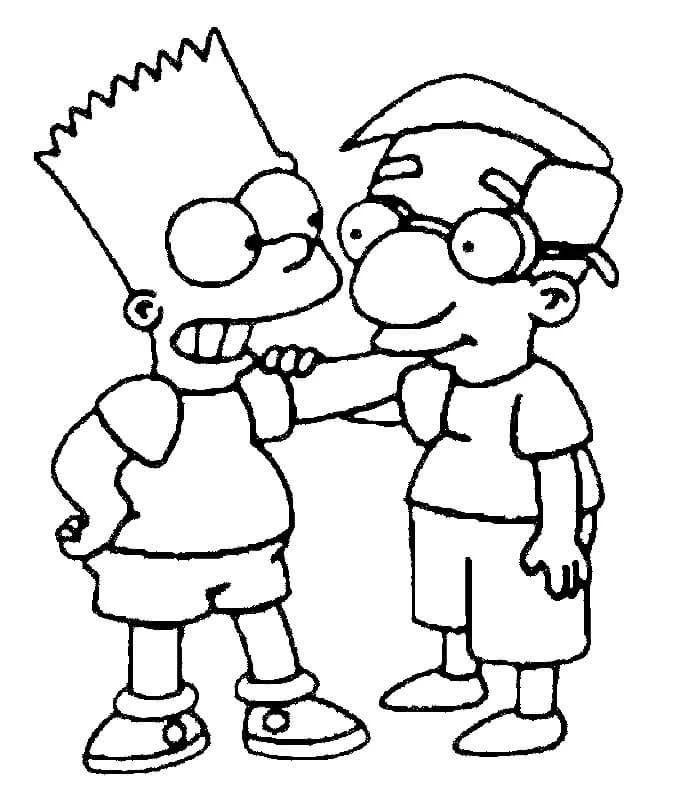Bart Simpson boyama sayfası – evde etkinlik, ücretsiz yazdır