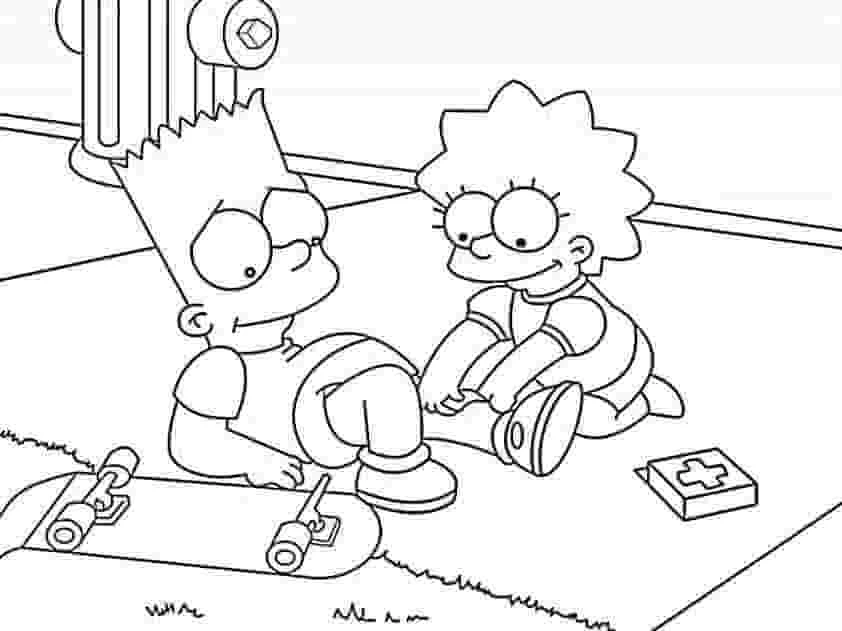Bart Simpson boyama sayfası – sanatsal çalışma, çocuklar için