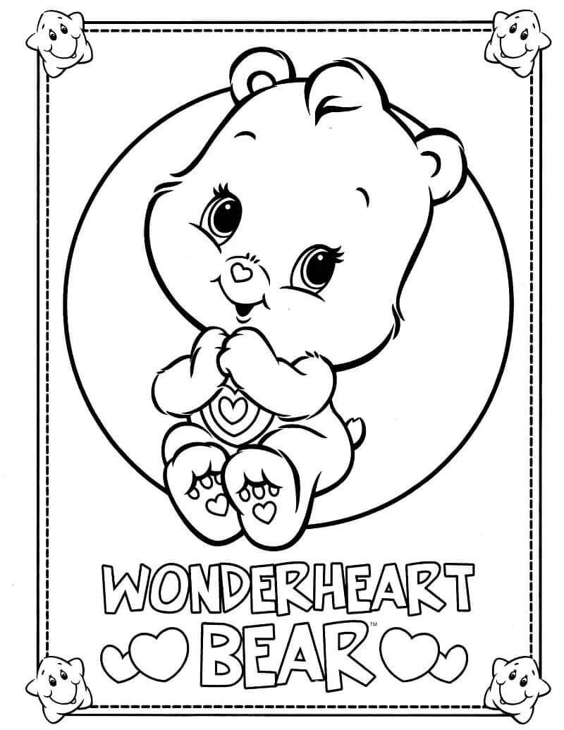 Care Bear boyama sayfası – çocuklar için, çizgi film temalı