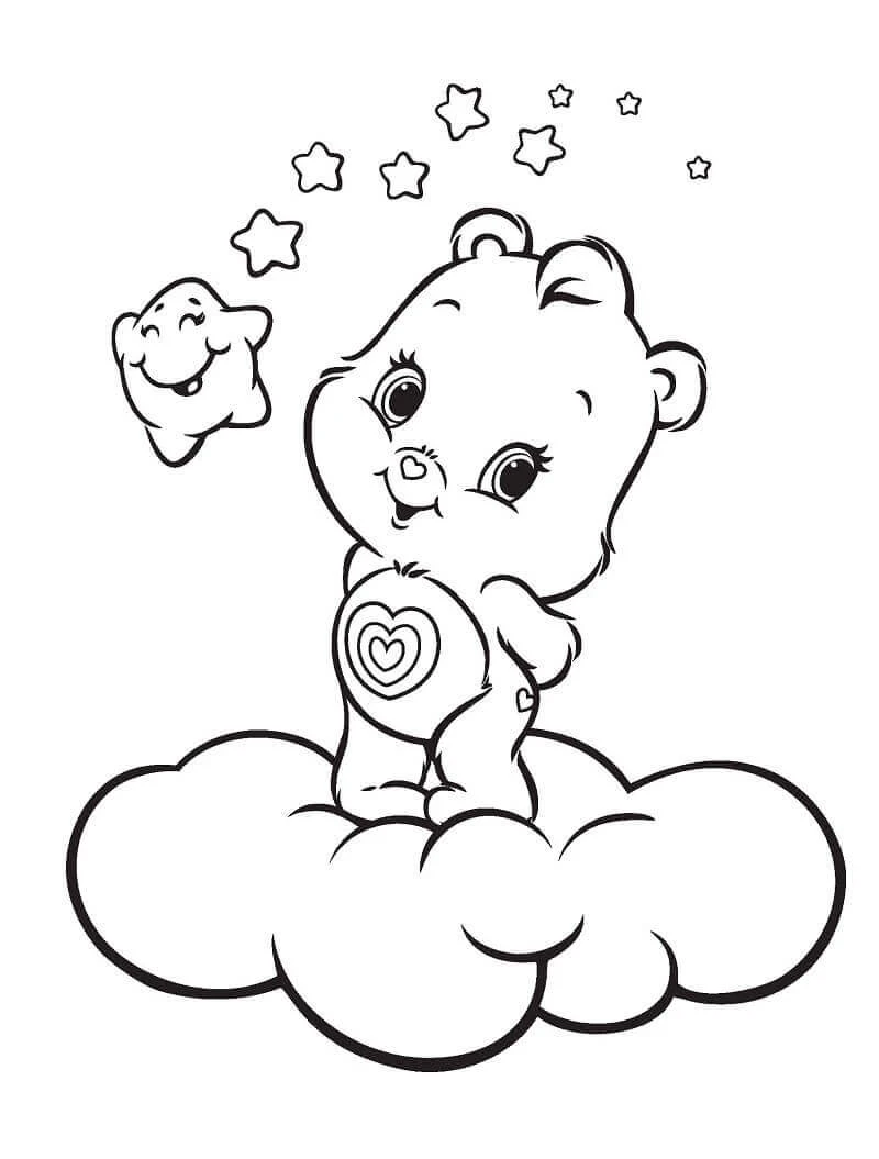 Care Bear boyama sayfası – yaratıcılığı geliştirir, keyifli zaman
