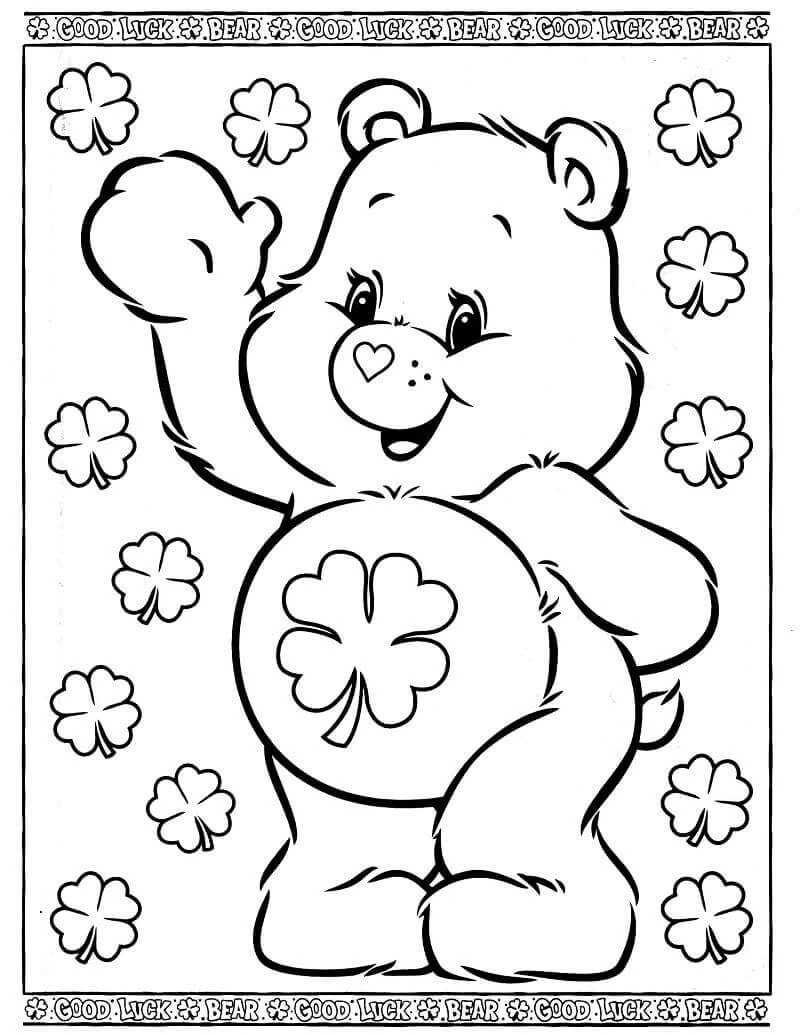 Care Bear boyama sayfası – çizgi film temalı, basit çizim