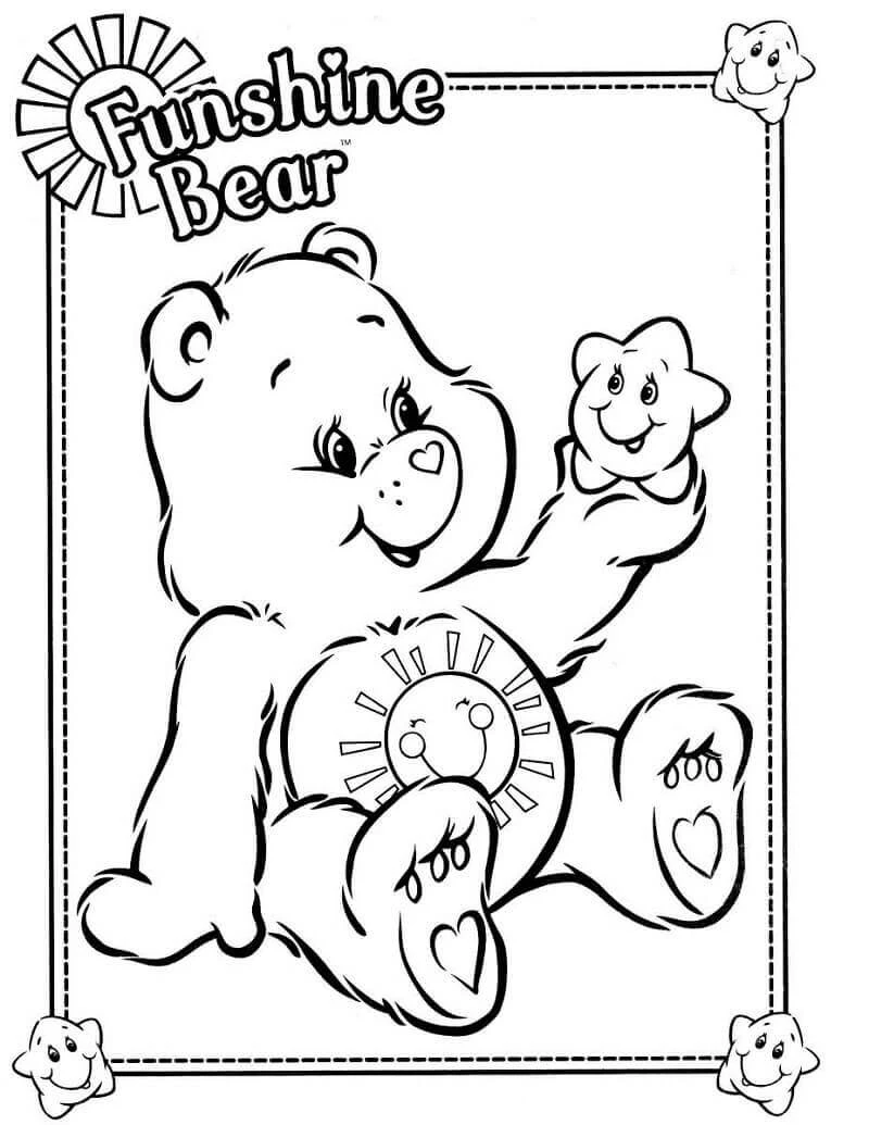 Care Bear boyama sayfası – evde etkinlik, ücretsiz yazdır
