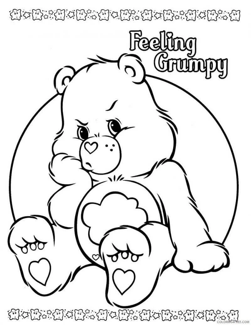 Care Bear boyama sayfası – sanatsal çalışma, çocuklar için