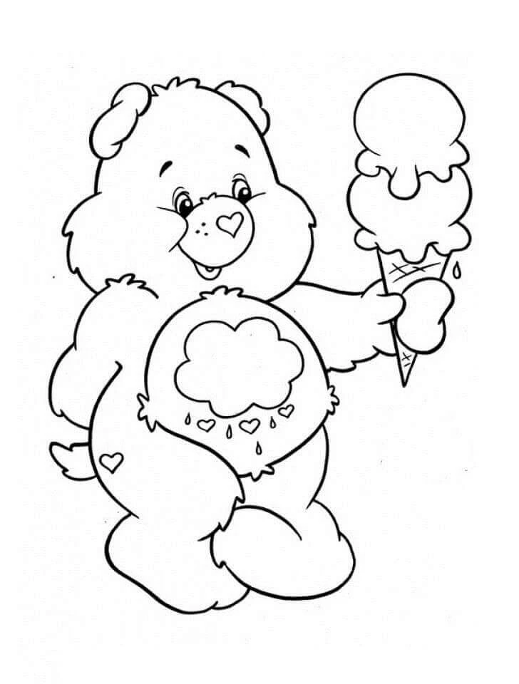 Care Bear boyama sayfası – boyama çalışması, yaratıcılığı geliştirir