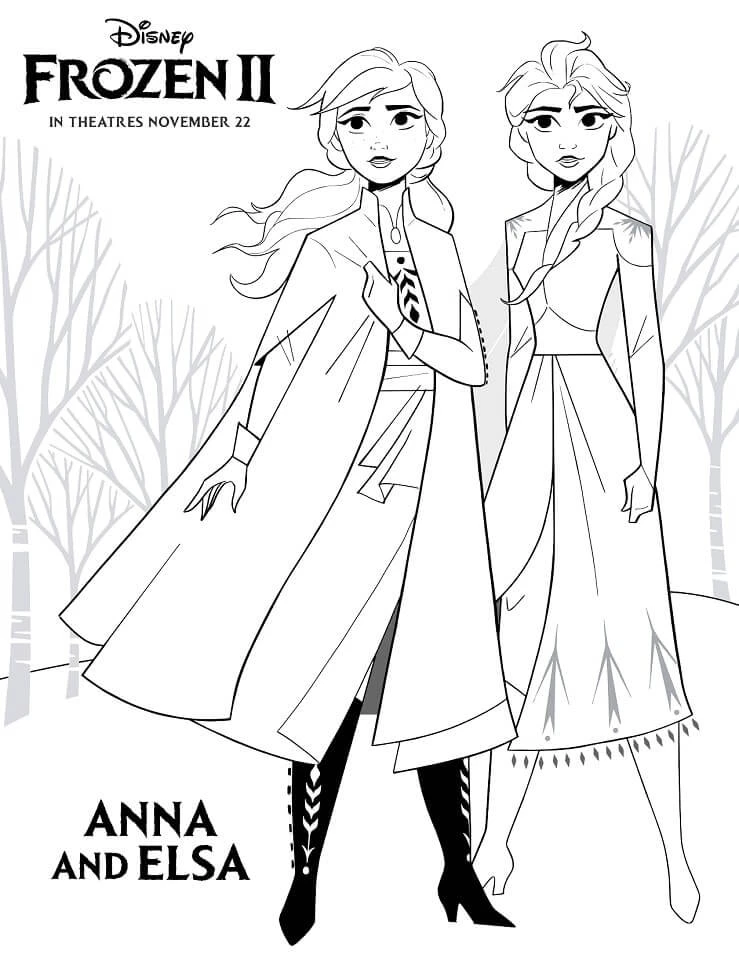 Frozen 2 boyama sayfası – sanatsal çalışma, çocuklar için