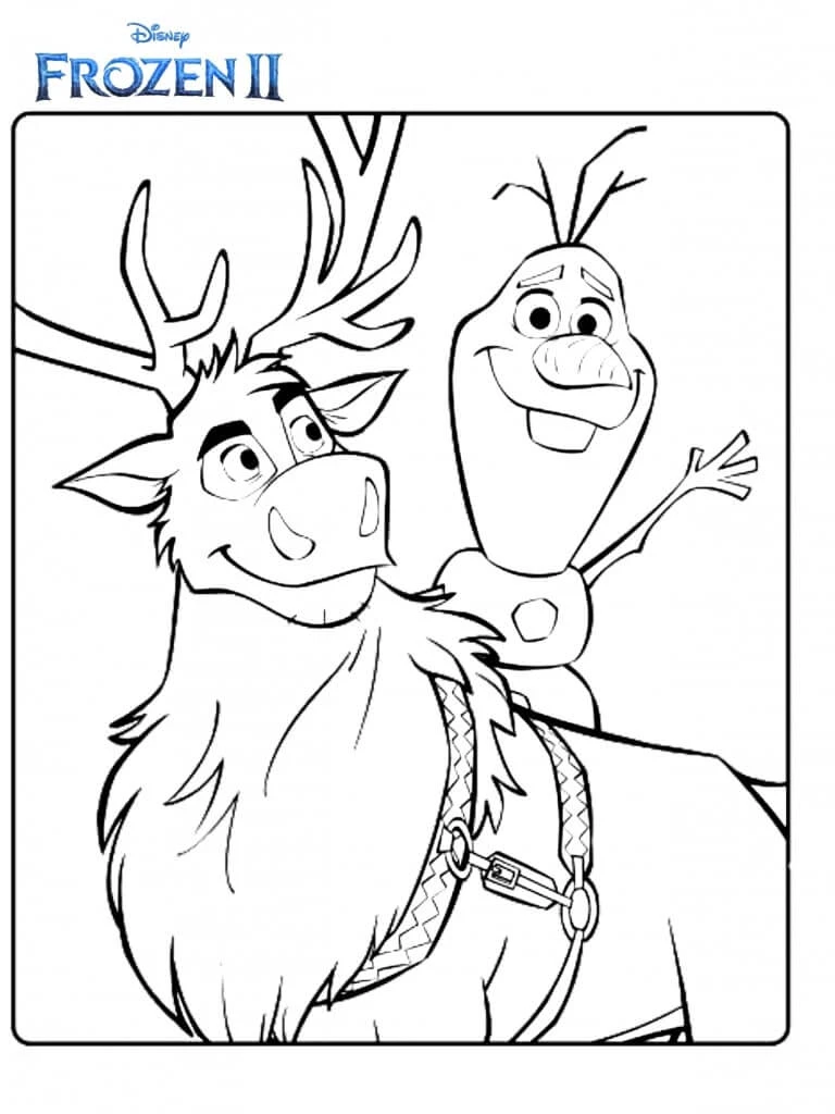Frozen 2 boyama sayfası – PDF indir, sevimli karakter