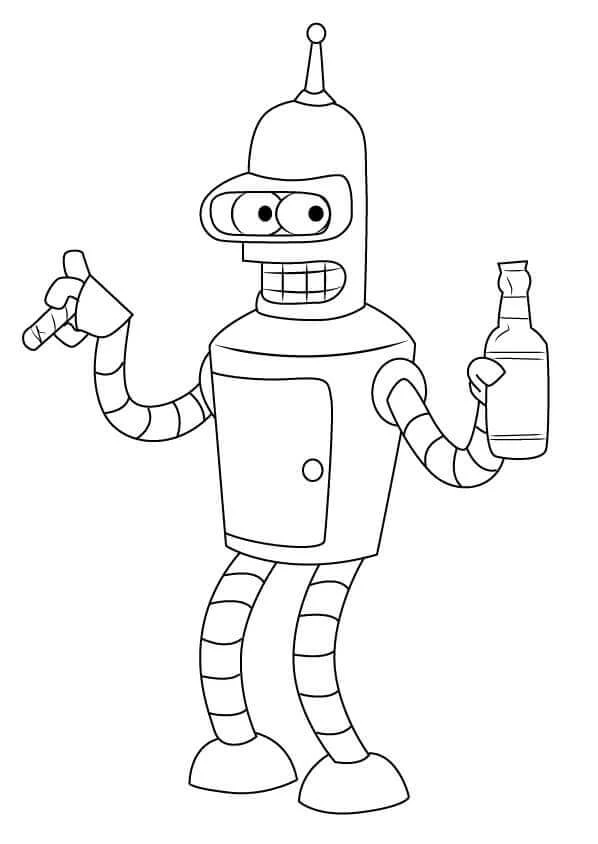 Futurama boyama sayfası – el becerilerini geliştirir, boyama çalışması
