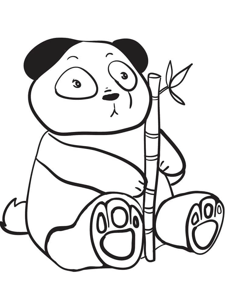 Panda boyama sayfası – çocuklar için, çizgi film temalı