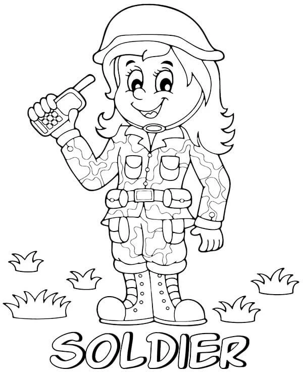 Asker boyama sayfası – yaratıcılığı geliştirir, keyifli zaman