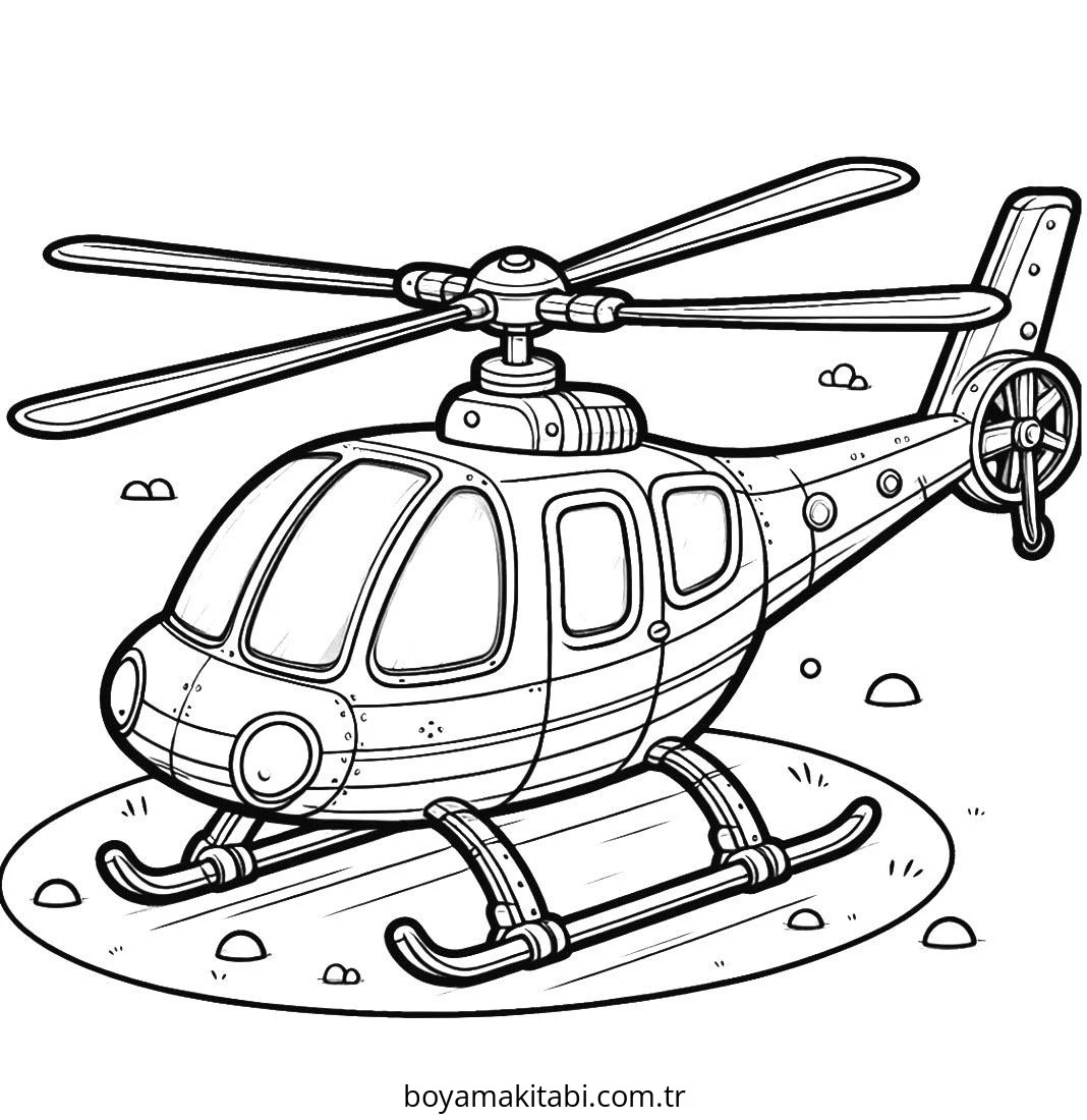 Helikopter boyama sayfası – eğitici aktivite, yaratıcılık