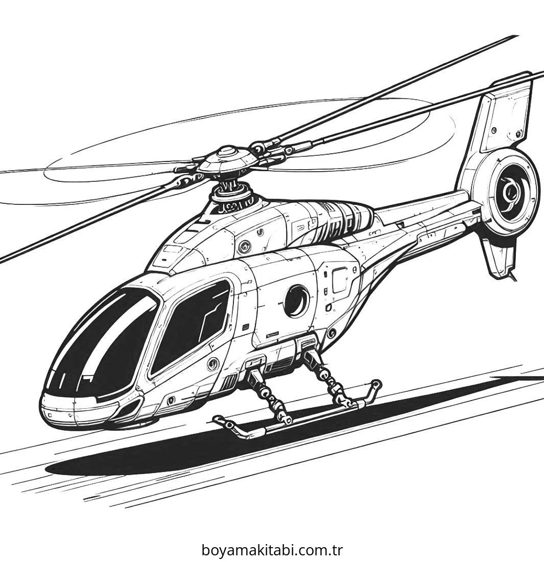 Helikopter boyama sayfası – yaratıcılık, eğlenceli etkinlik