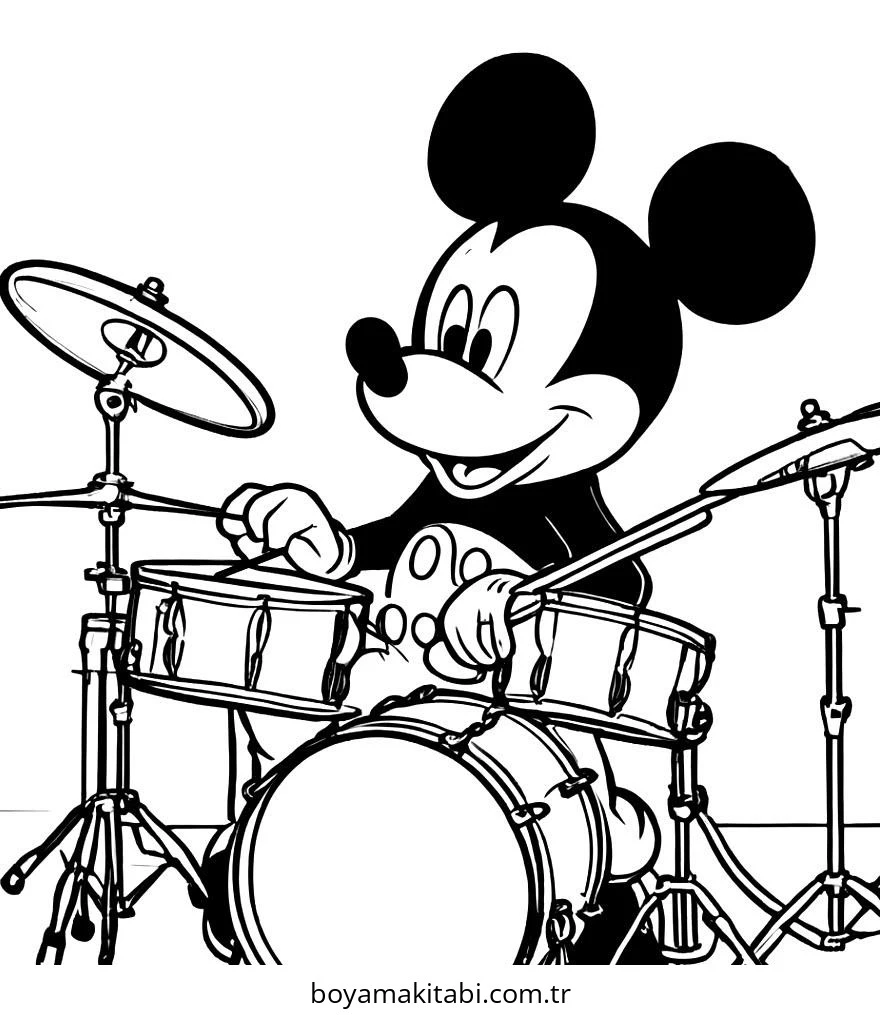 Mickey Mouse (Miki Fare) boyama sayfası – keyifli zaman, renkli çizimler