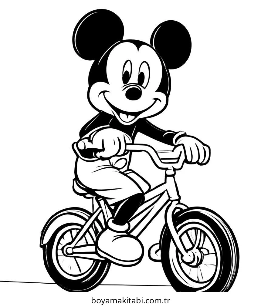 Mickey Mouse (Miki Fare) boyama sayfası – çocuk aktivitesi, PDF indir