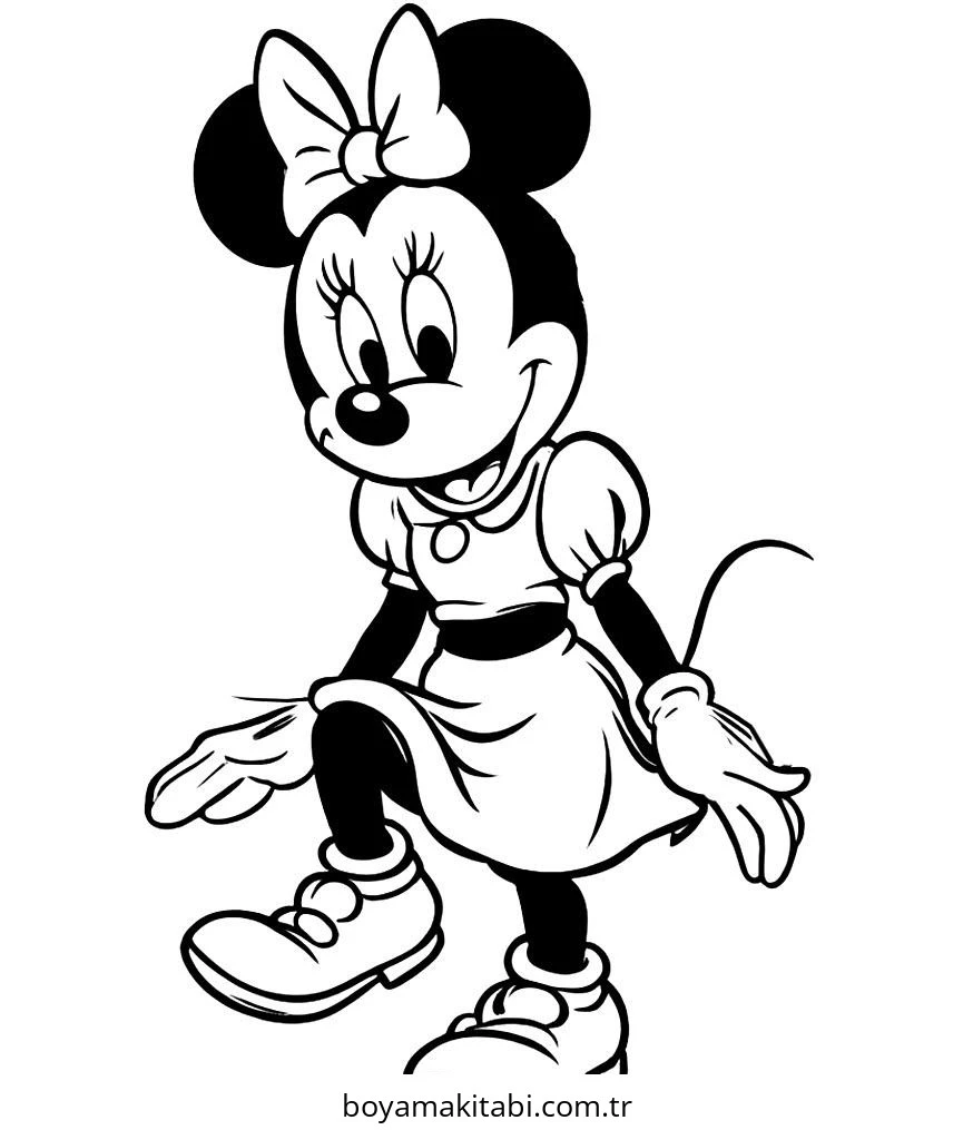 Mickey Mouse (Miki Fare) boyama sayfası – PDF indir, sevimli karakter