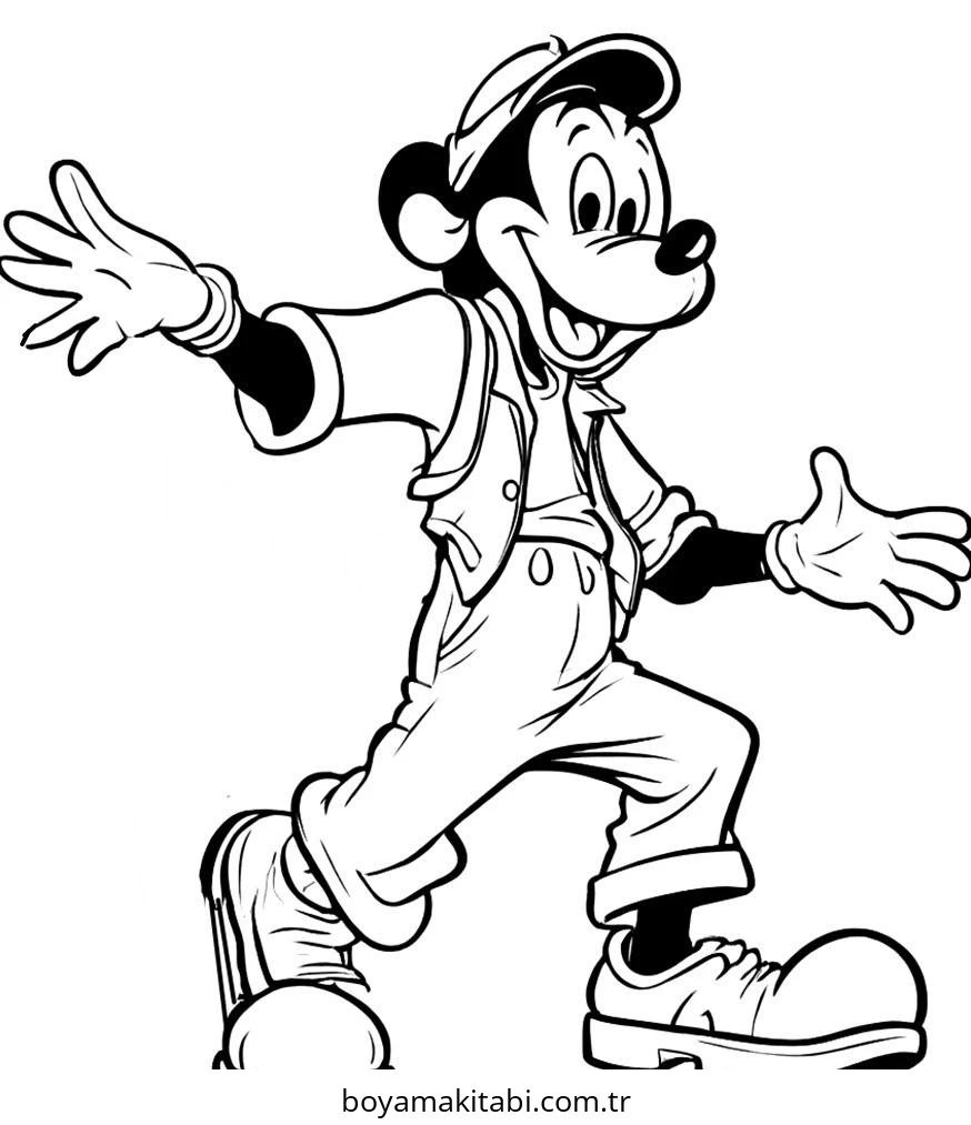 Mickey Mouse (Miki Fare) boyama sayfası – yaratıcılığı geliştirir, keyifli zaman