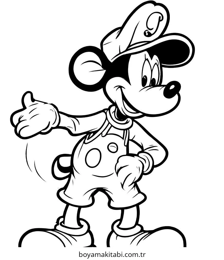 Mickey Mouse (Miki Fare) boyama sayfası – okul öncesi, evde etkinlik