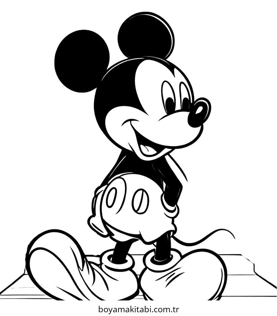 Mickey Mouse (Miki Fare) boyama sayfası – boyama etkinliği, çocuk aktivitesi