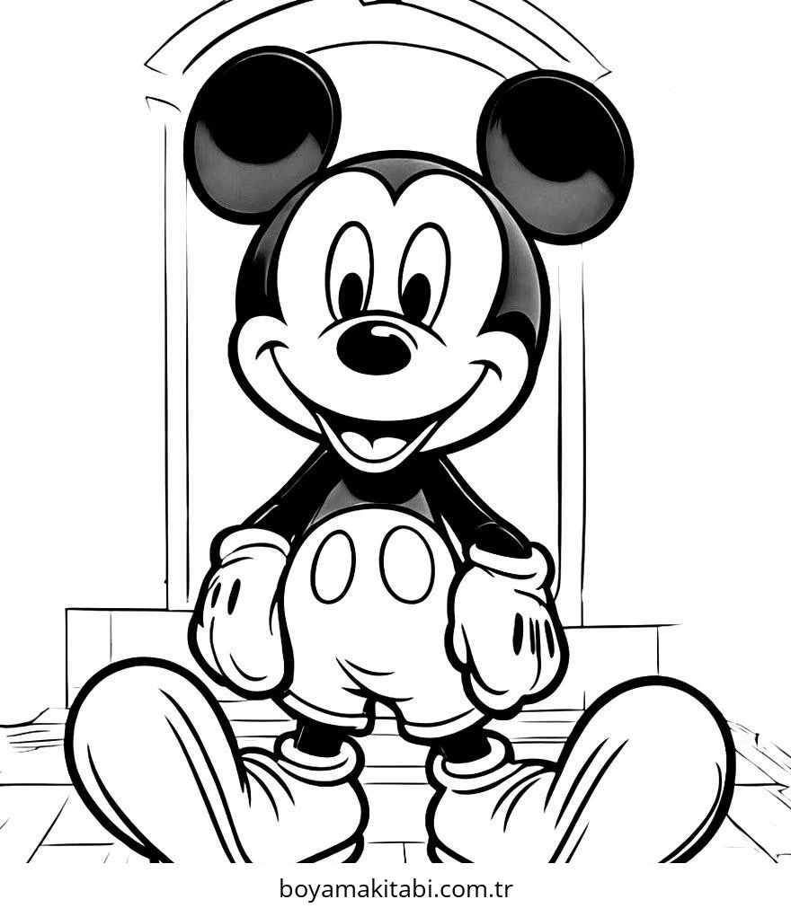 Mickey Mouse (Miki Fare) boyama sayfası – eğitici aktivite, yaratıcılık