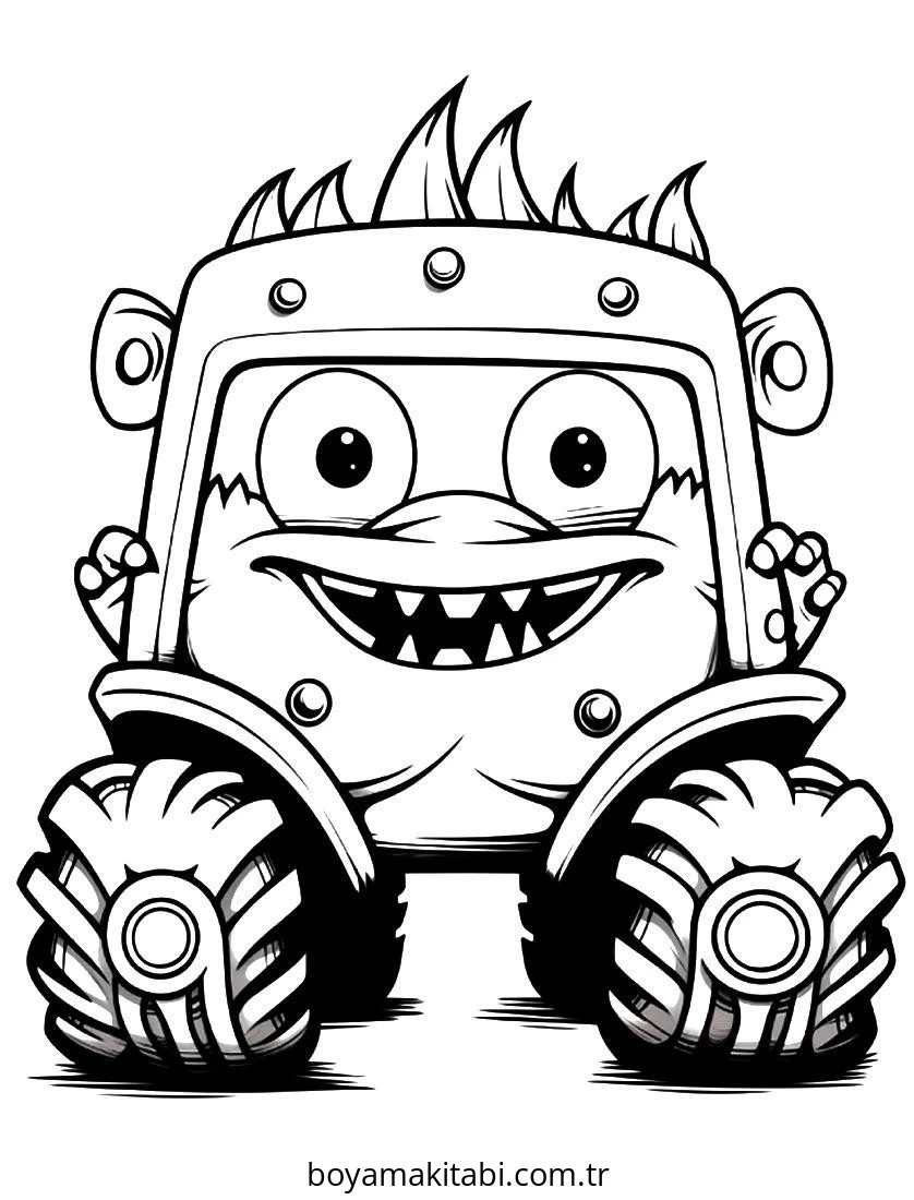 Monster Truck boyama sayfası – yaratıcılığı geliştirir, keyifli zaman