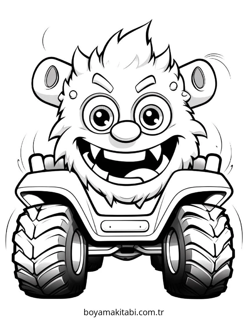 Monster Truck boyama sayfası – eğitici aktivite, yaratıcılık