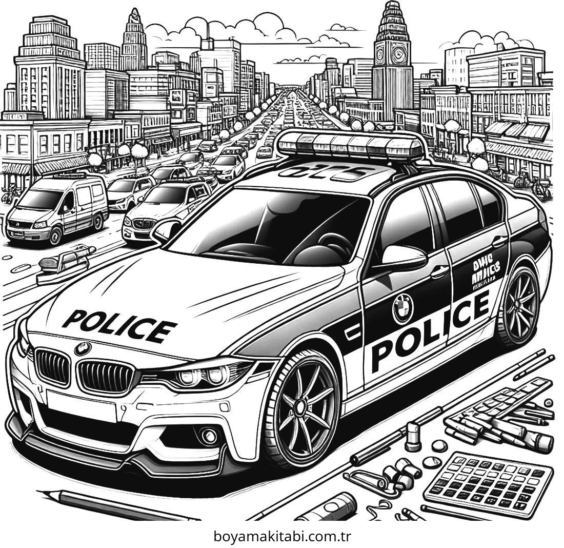 Polis Arabası Boyama