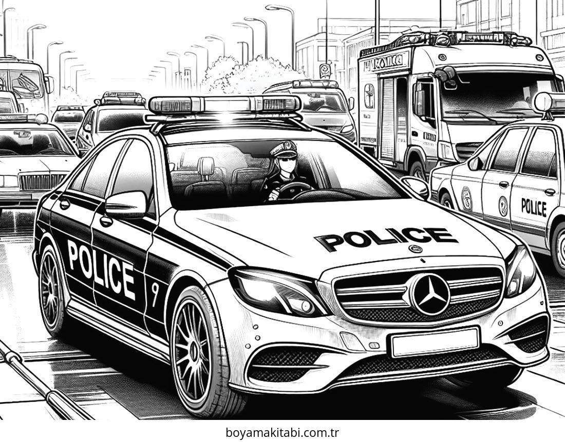 Polis Arabası Boyama