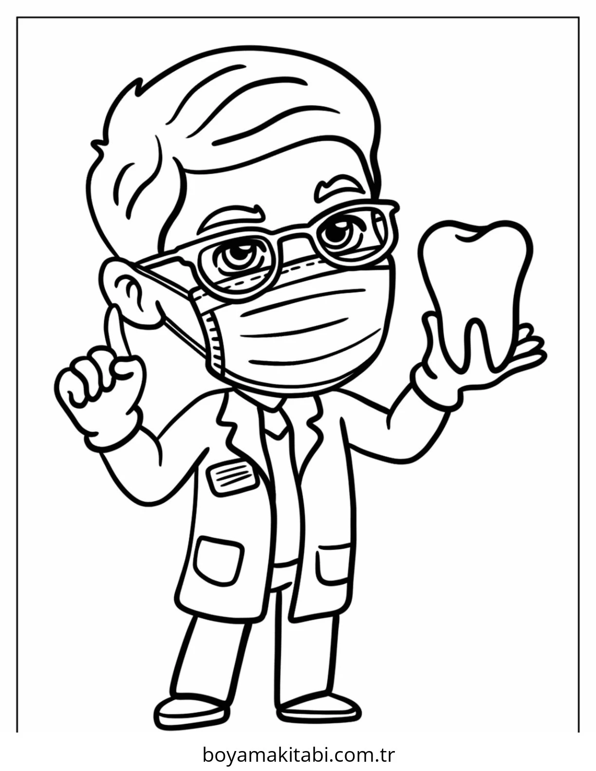 Diş boyama sayfası – yaratıcılık, eğlenceli etkinlik