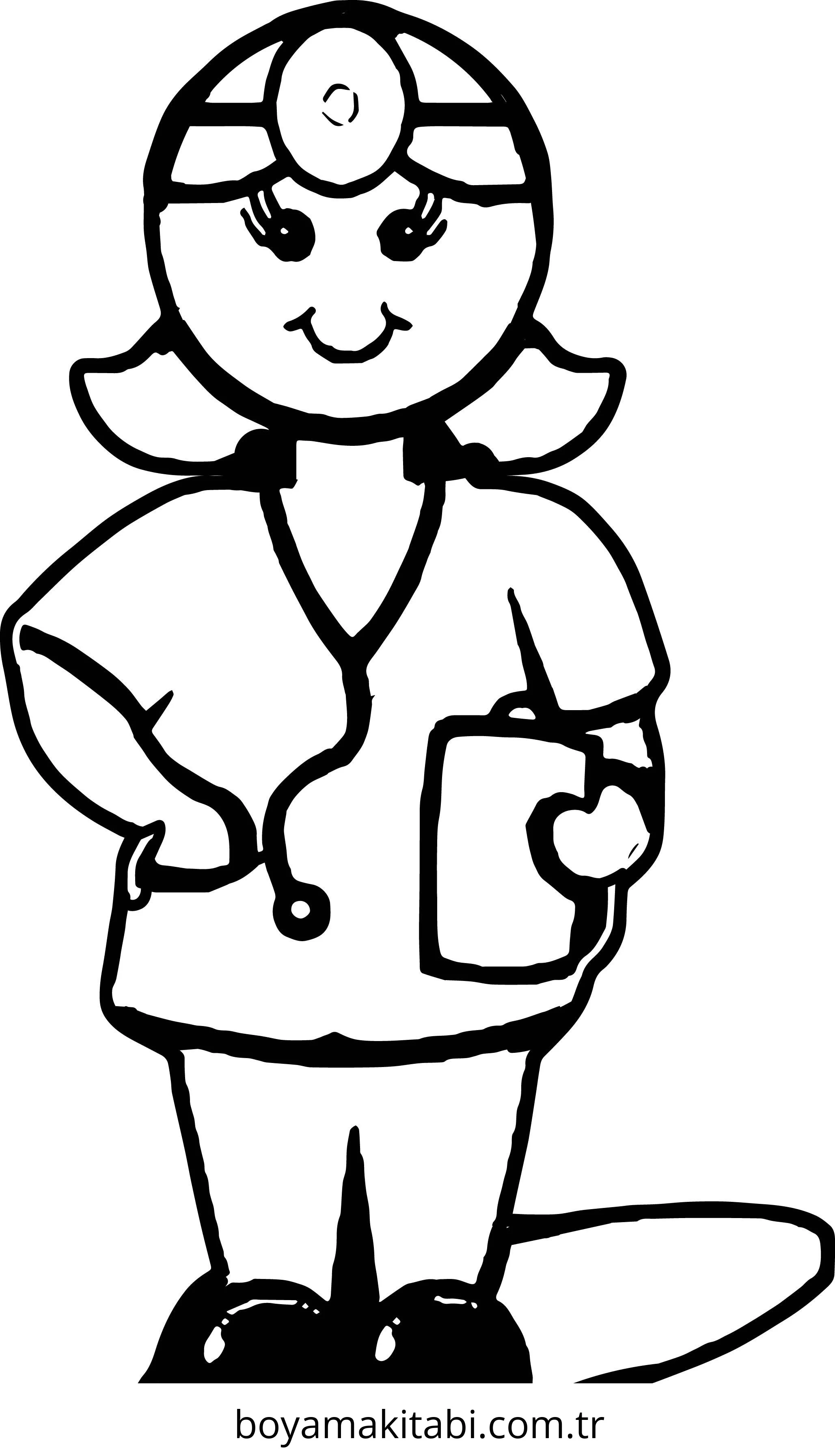Doktor boyama sayfası – okul öncesi, evde etkinlik