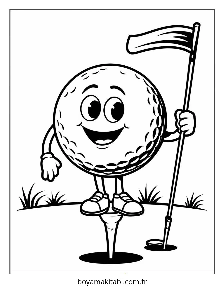 Golf boyama sayfası – ücretsiz yazdır, boyama etkinliği