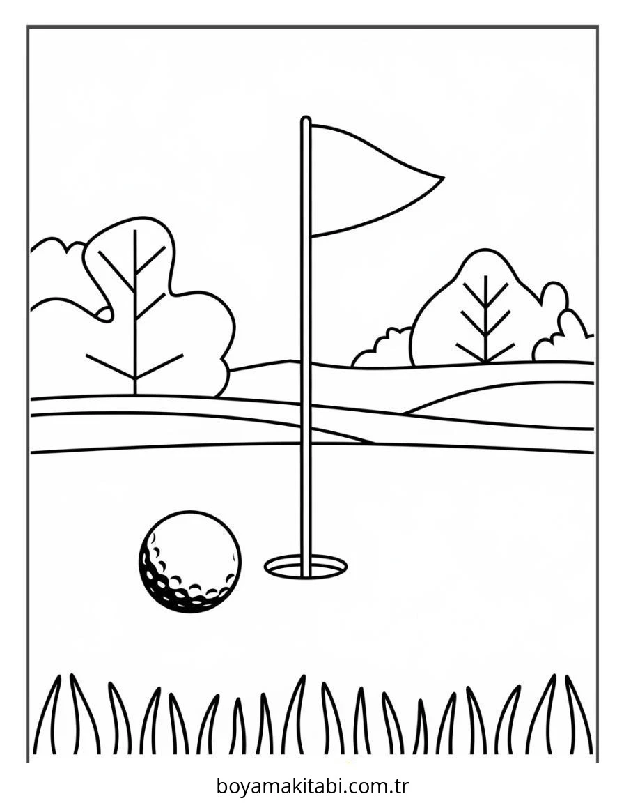 Golf boyama sayfası – PDF indir, sevimli karakter