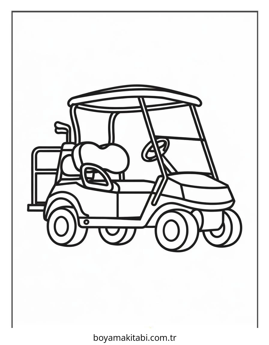 Golf boyama sayfası – kolay boyama, eğitici aktivite