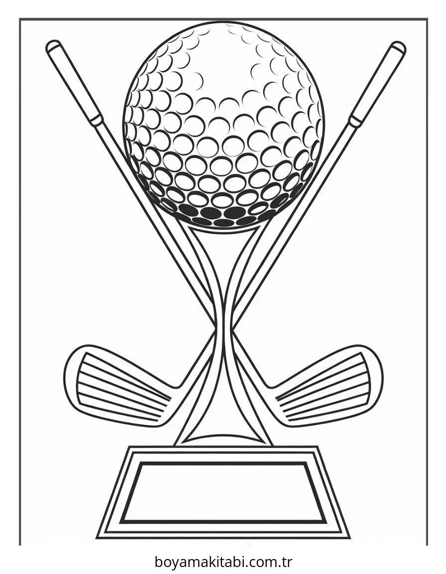 Golf boyama sayfası – eğlenceli etkinlik, el becerilerini geliştirir