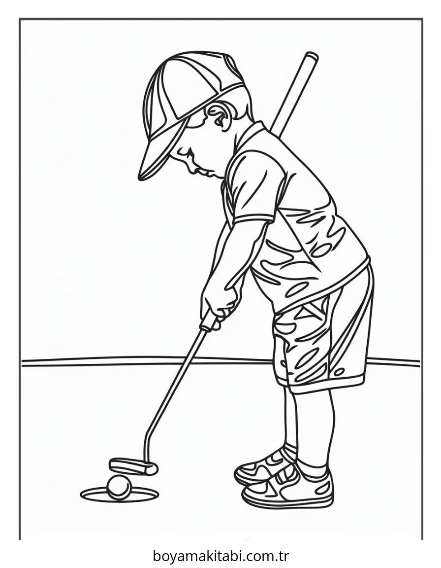 Golf boyama sayfası – eğitici aktivite, yaratıcılık