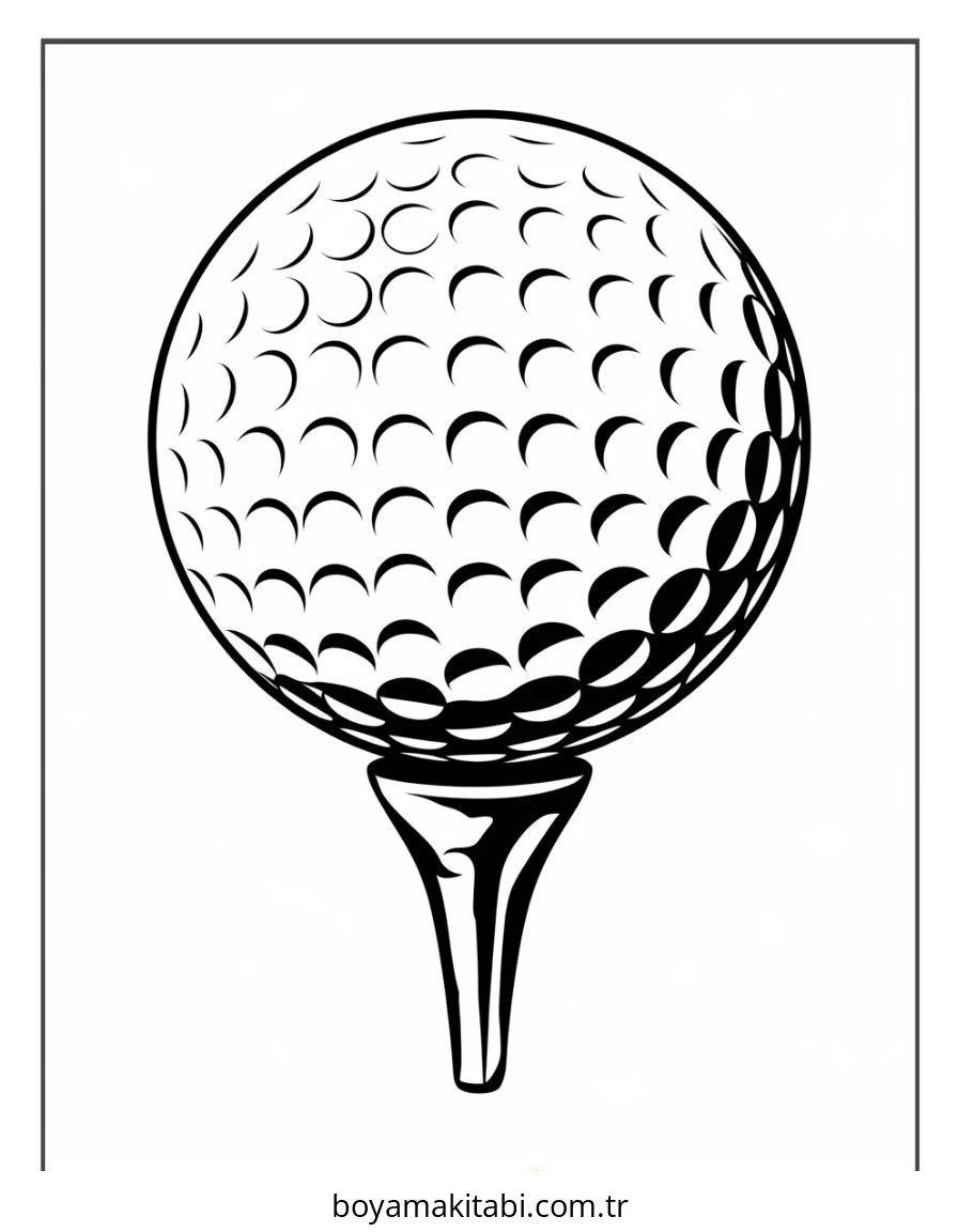 Golf boyama sayfası – keyifli zaman, renkli çizimler
