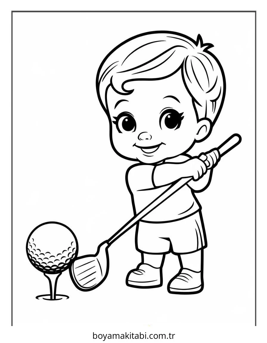 Golf boyama sayfası – evde etkinlik, ücretsiz yazdır