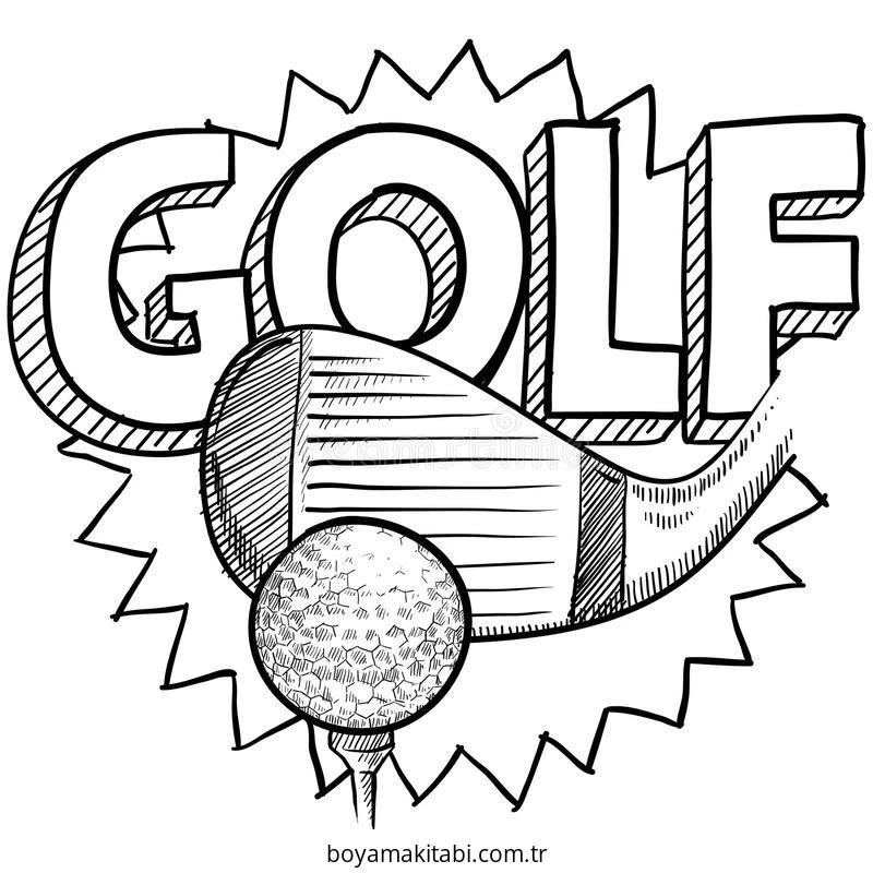 Golf boyama sayfası – çocuk aktivitesi, PDF indir